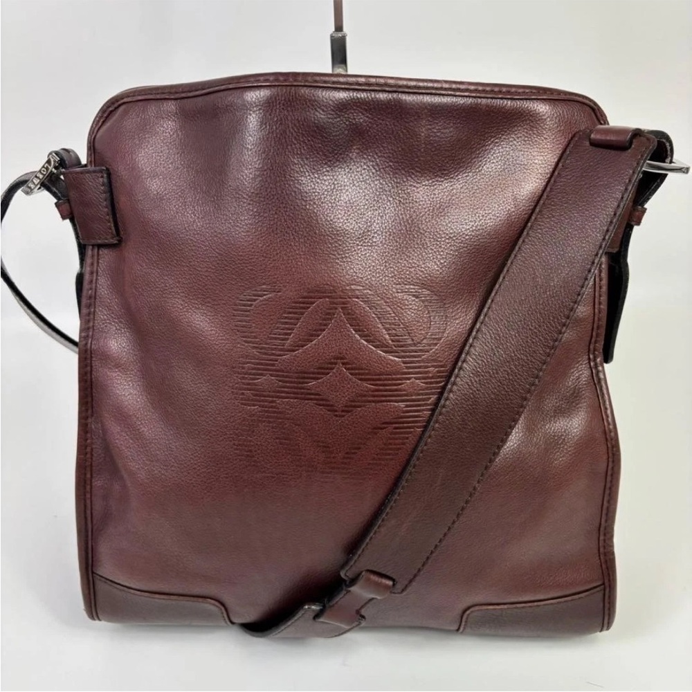 Loewe Rich Brown Leather Messenger Bag